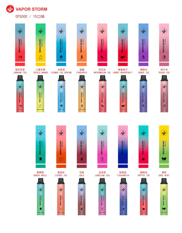 VAPOR STORM 風暴 CF5000 飛霧拋棄式5000口 發光電子煙