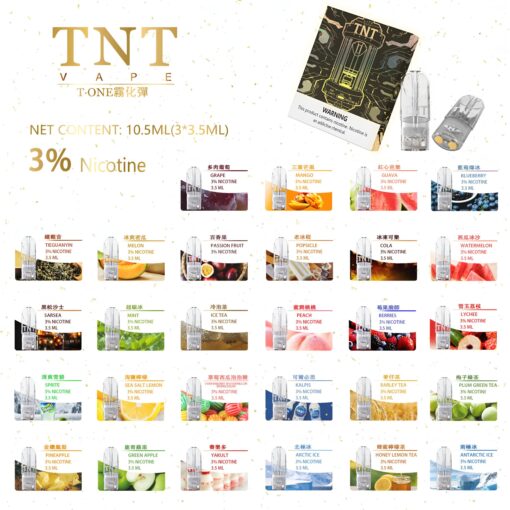 TNT一代煙彈 一盒三入 3.5ml一顆 通配一代relx/sp2一代主機 即插即用煙彈