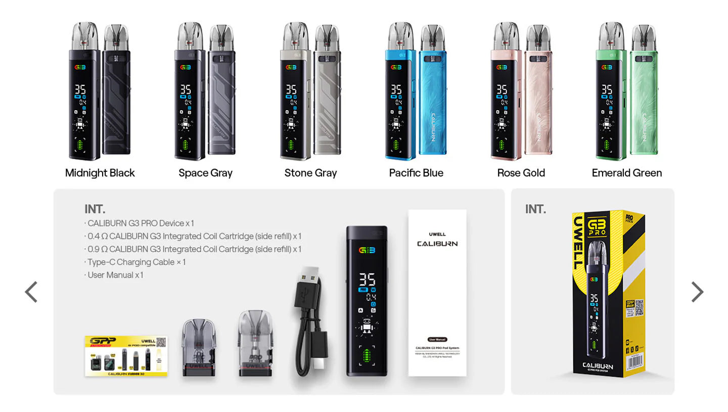 正版 UWELL Caliburn G3 PRO咖哩棒G3 PRO主機套裝/G3空倉（4入組）